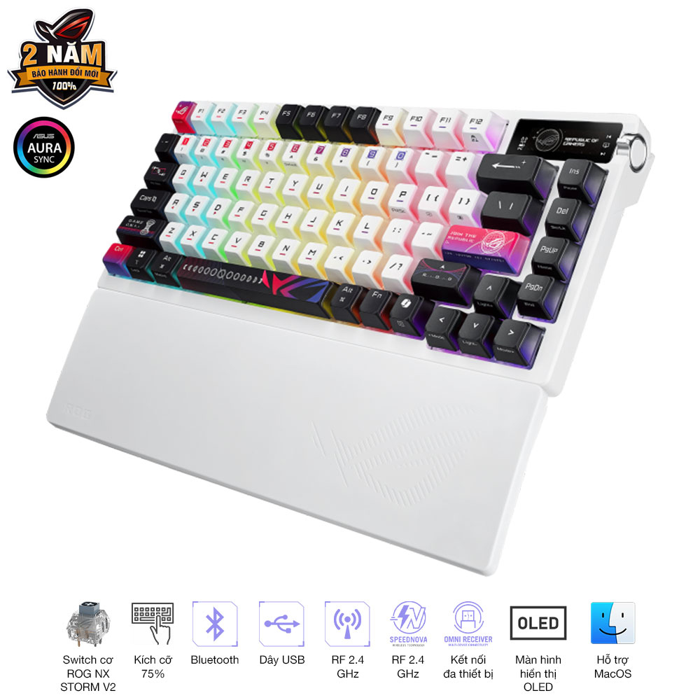 màn hình OLED bàn phím cơ Asus Azoth X